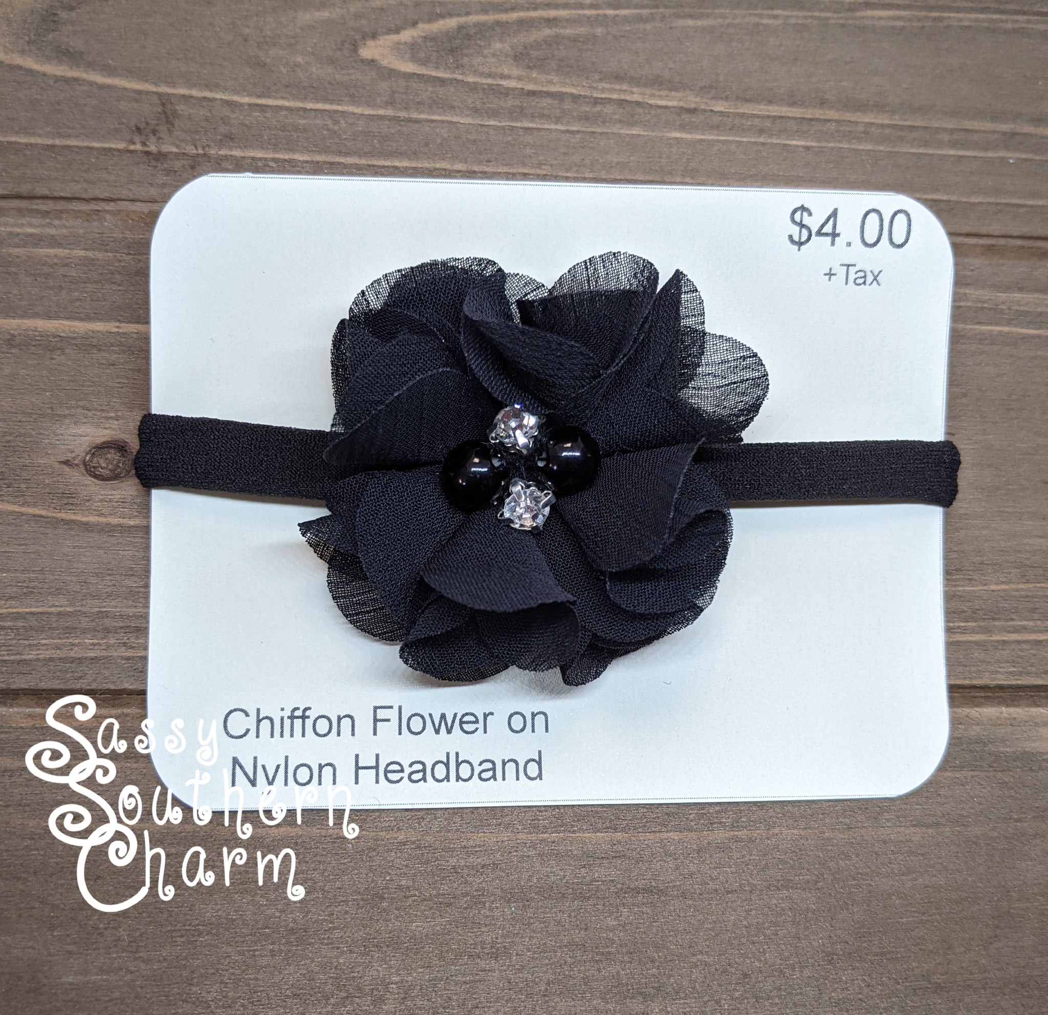 Black Chiffon Headband