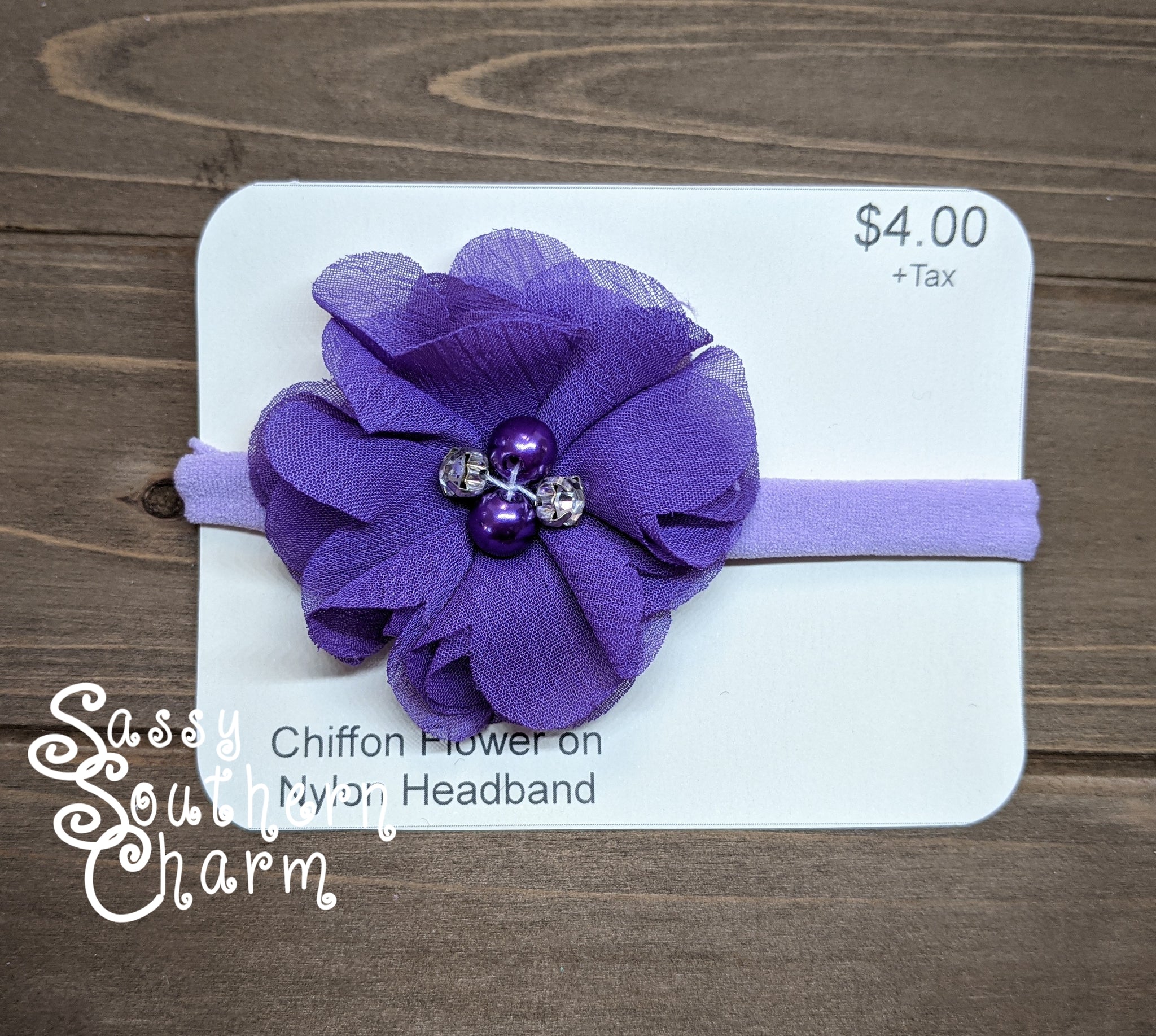 Purple Chiffon Headband