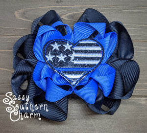Thin Blue Line Octopus Bow