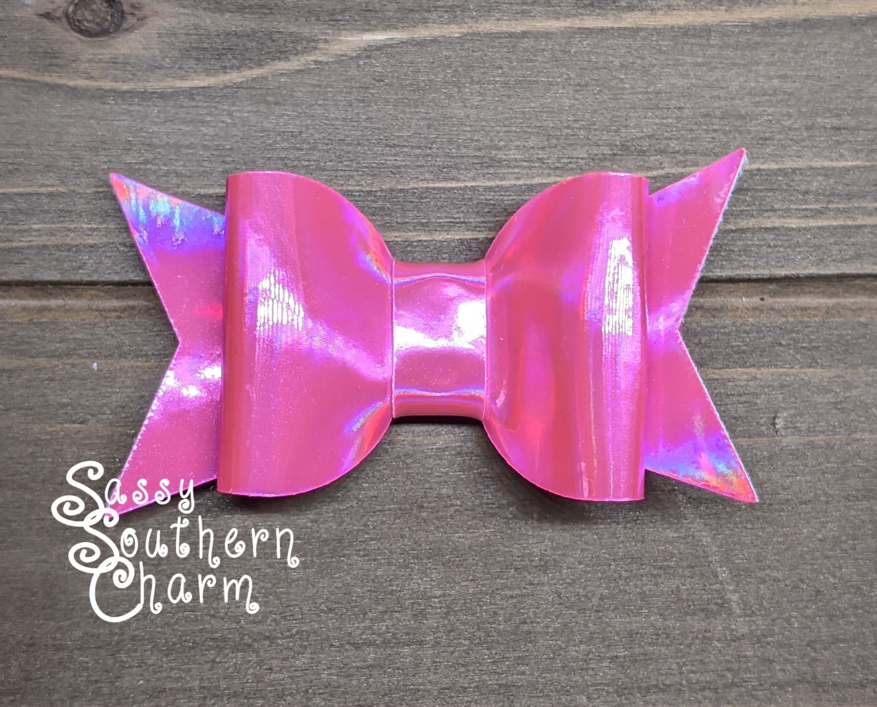 Pink Holographic Sparkle Bow