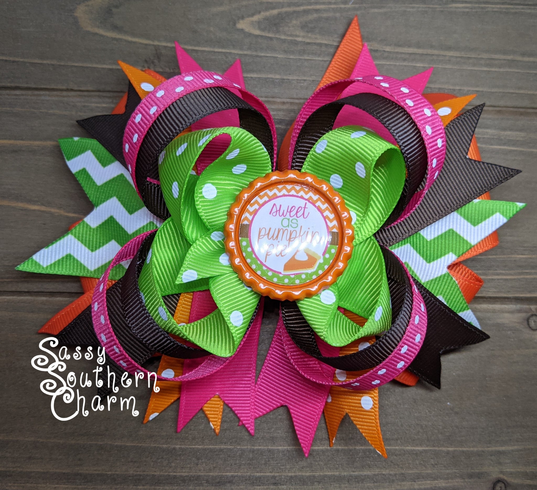 Sweet As Pumpkin Pie Stacked Bow