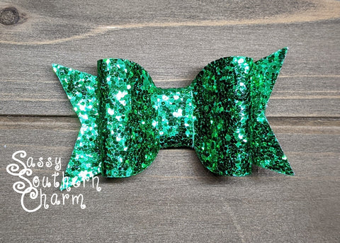 Emerald Green Sparkle Bow