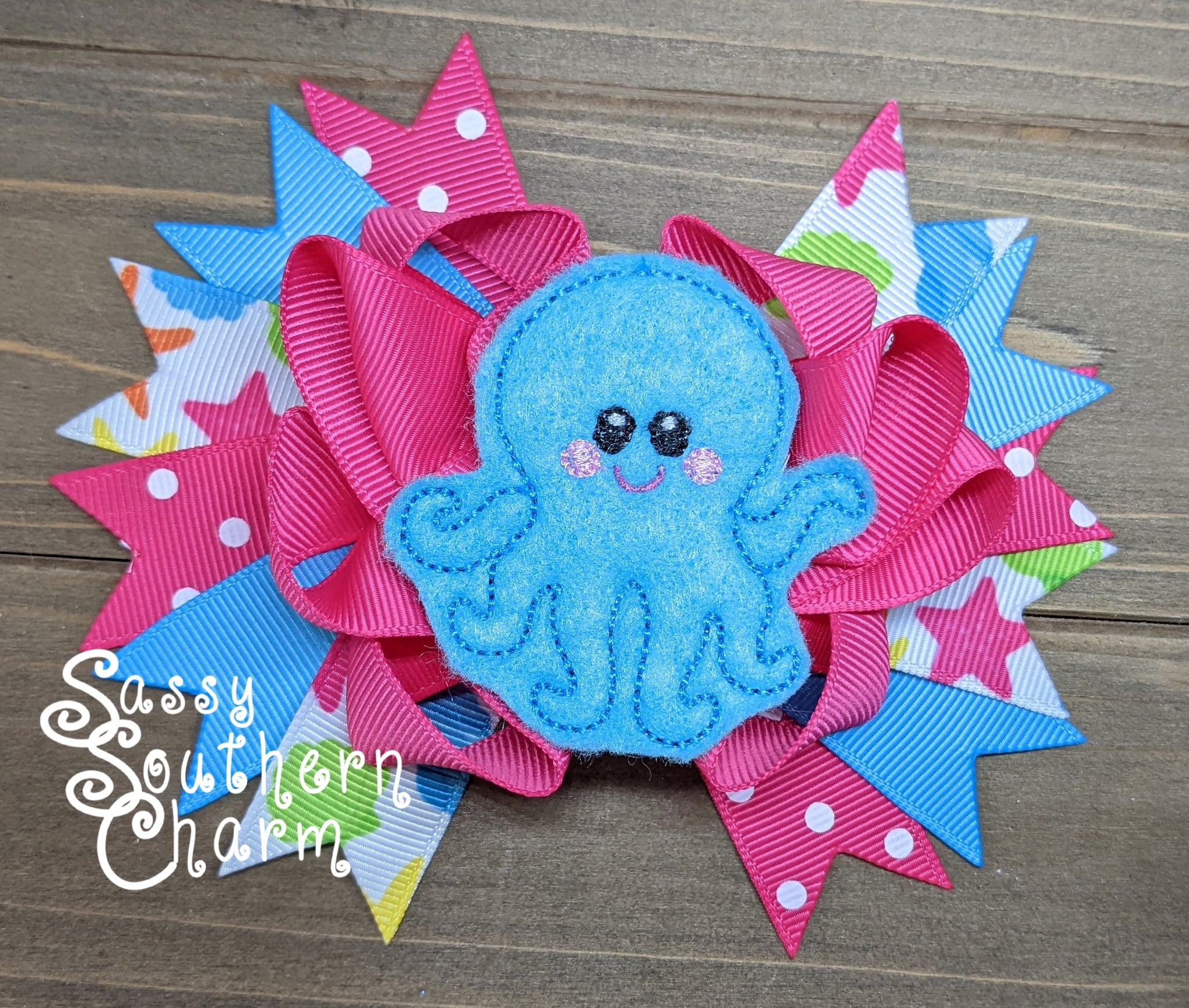 Under the Sea Feltie Stacked Bow