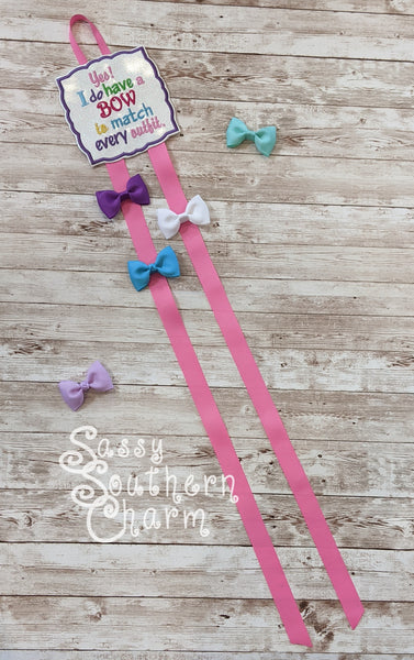 Embroidered Bow Holder- "Every Outfit"