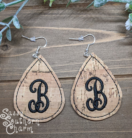 Embroidered Earrings - Initial