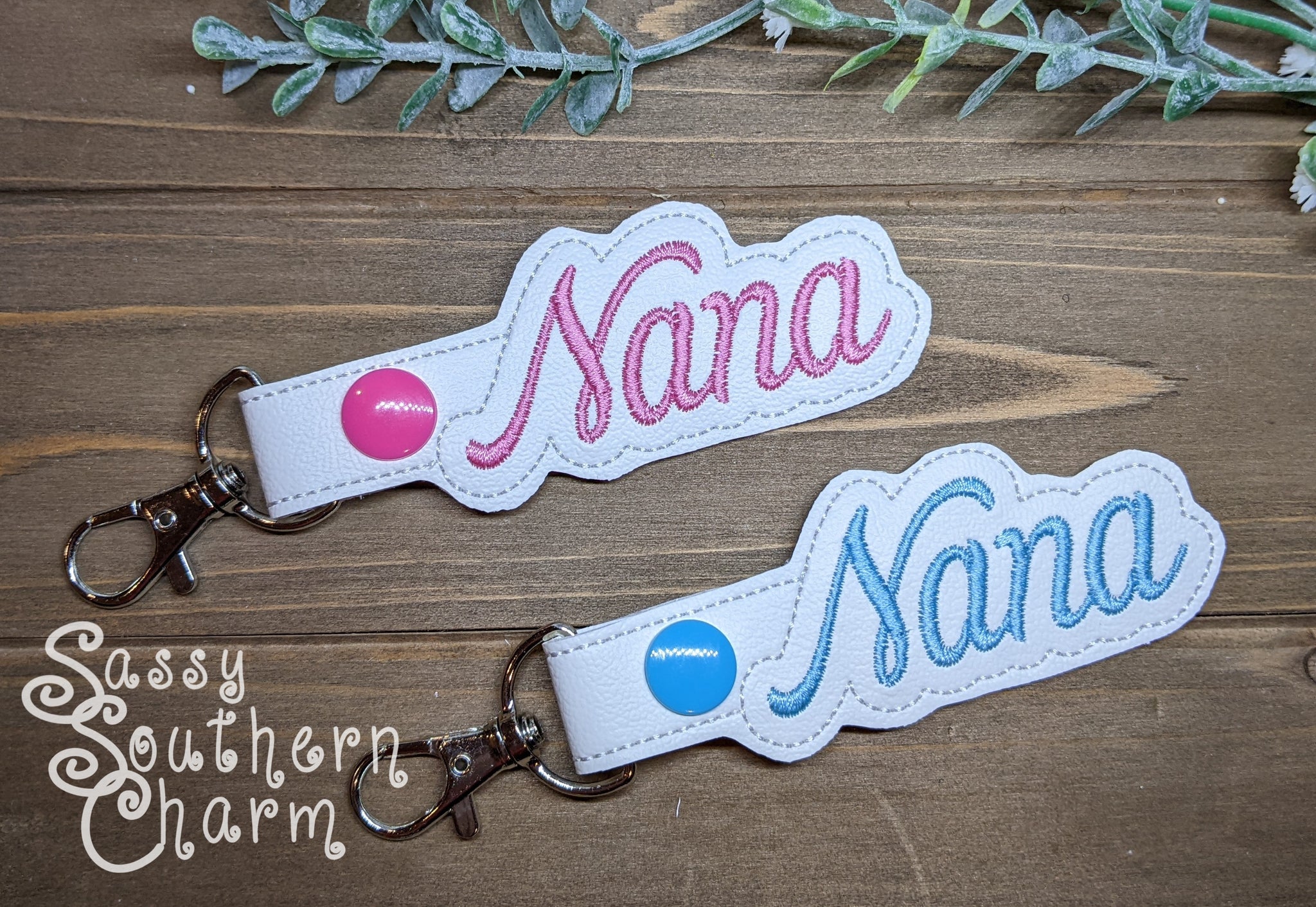 Embroidered Key Fob - "Nana"