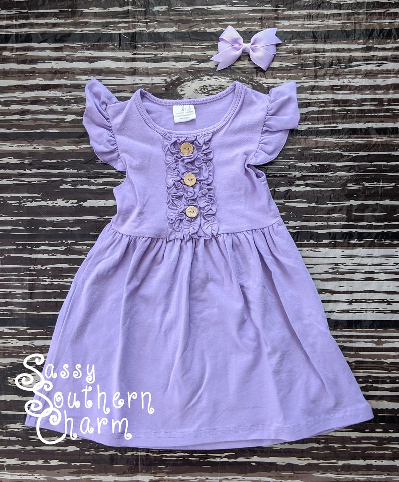 Lavender Ruffle Dress - 6/12M ONLY