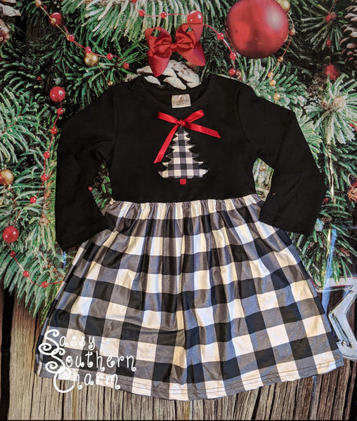 Checkered Christmas Tree Dress -12/18M,  3T