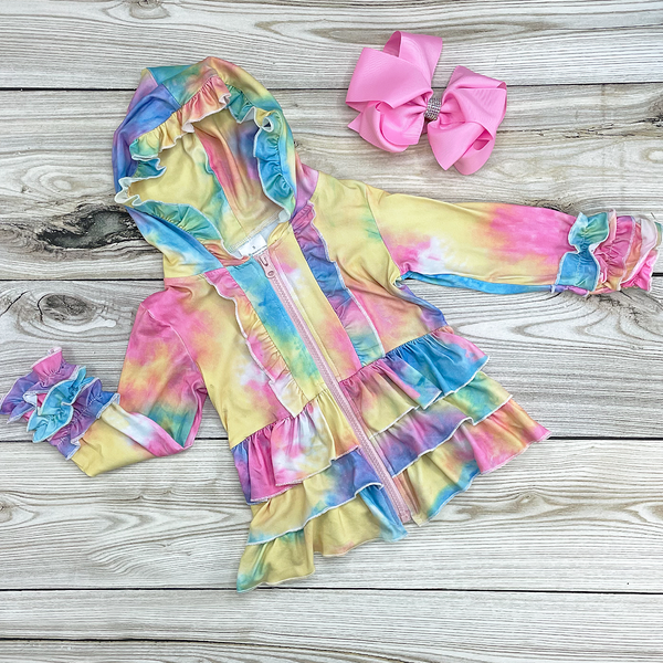 Tie Dye Ruffle Jacket - 2T, 3T, 4T